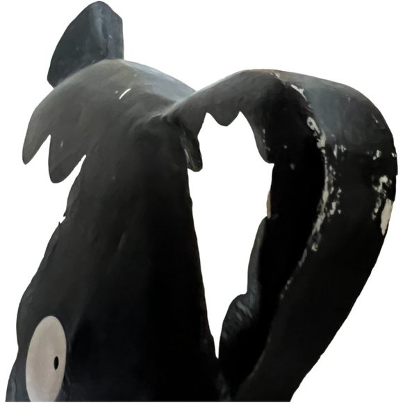 CAT MIRROR Wooden Kitten Hanging Handheld Black & White 12" tall x 7" wide Frame - Picture 6 of 7